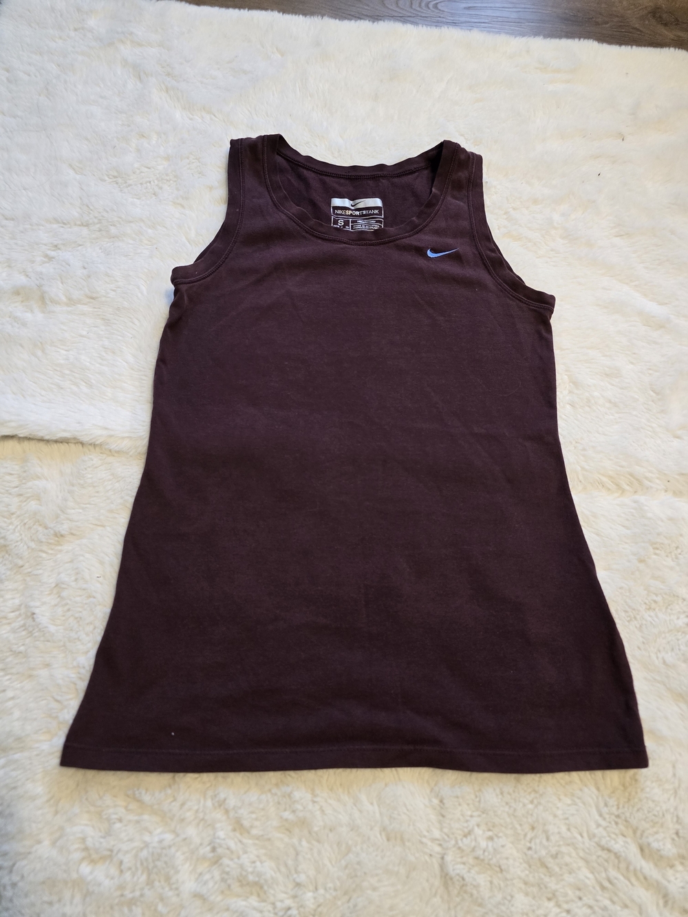 Nike FitDry Women's Sport Tank Purple Solid Breathable Scoop Neck Logo S
